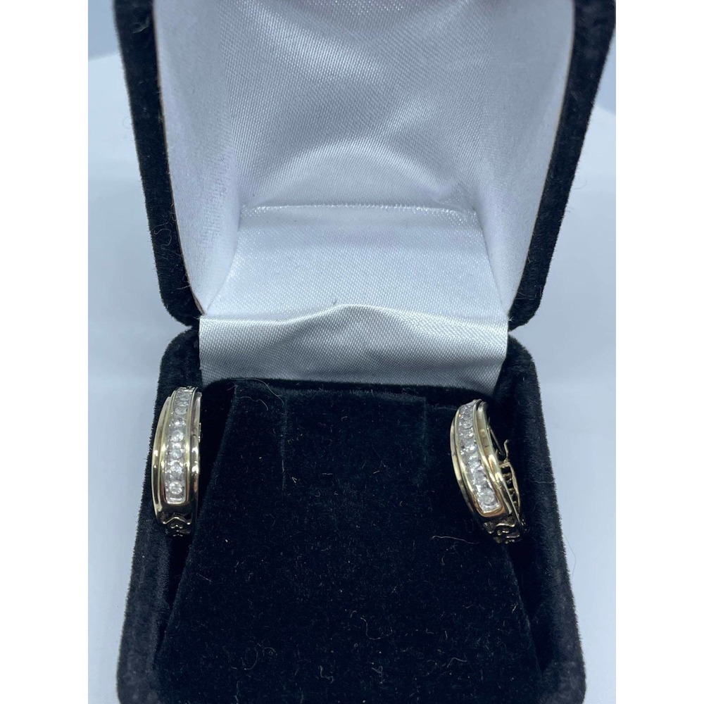 Gold Over 925 Sterling With Diamonds and Etching